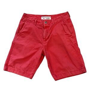 Vintage Y2K American Eagle Classic Chino Shorts Size 32 Red Preppy Casual